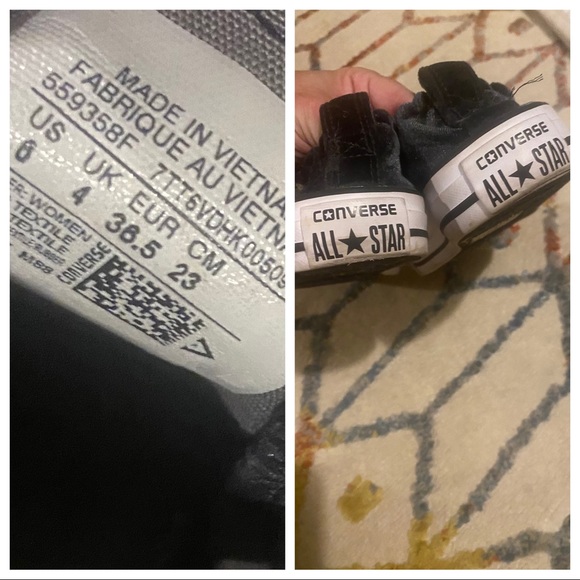 Navy Blue Velvet Converse - Picture 4 of 6